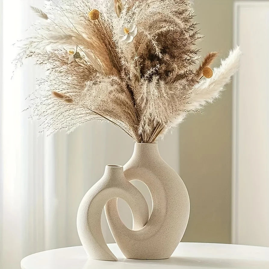 Hollow Ceramic Vase Set for Modern Decor
