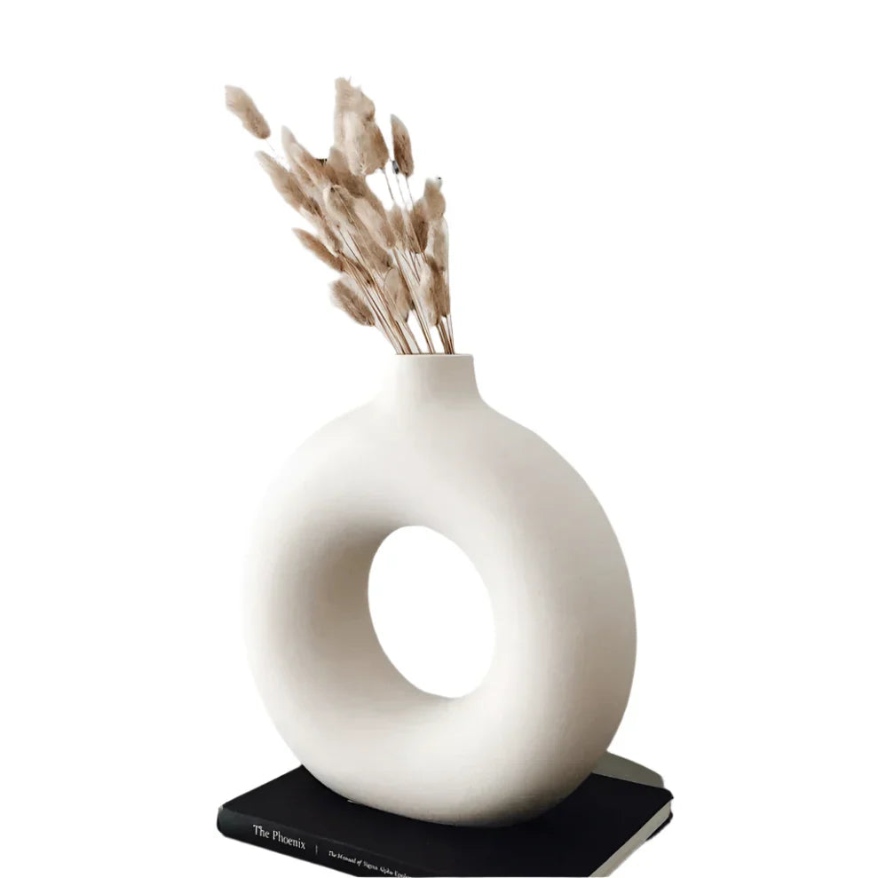 Round Ceramic Vase for Home Decor